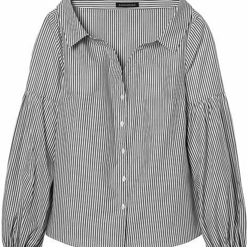 Banana Republic striped open collared shirt